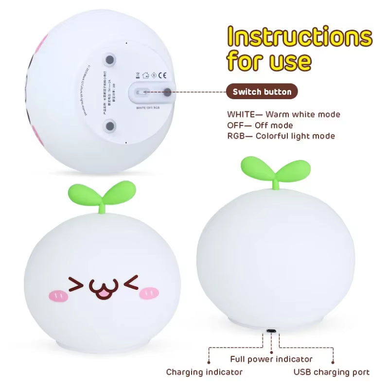 LED Night Light Anime Figure USB Soft Silicon Touch Sensor Cartoon 5V 1200 Mah 8 Hours Working Kids Kawaii Room Decor Nihgt Lamp